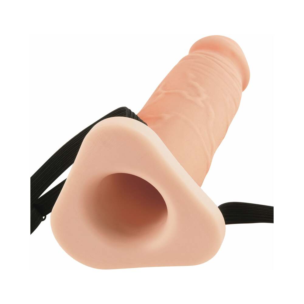 Fantasy X-tensions 8 inches Silicone Hollow Extension With Adjustable Straps Beige