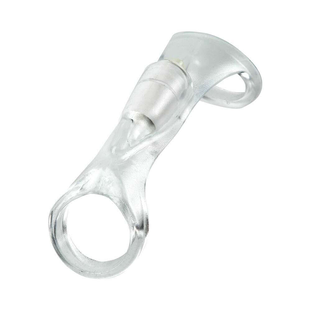 Fantasy X-tensions Vibrating Cock Sling Clear with vibrating feature and soft flexible material.