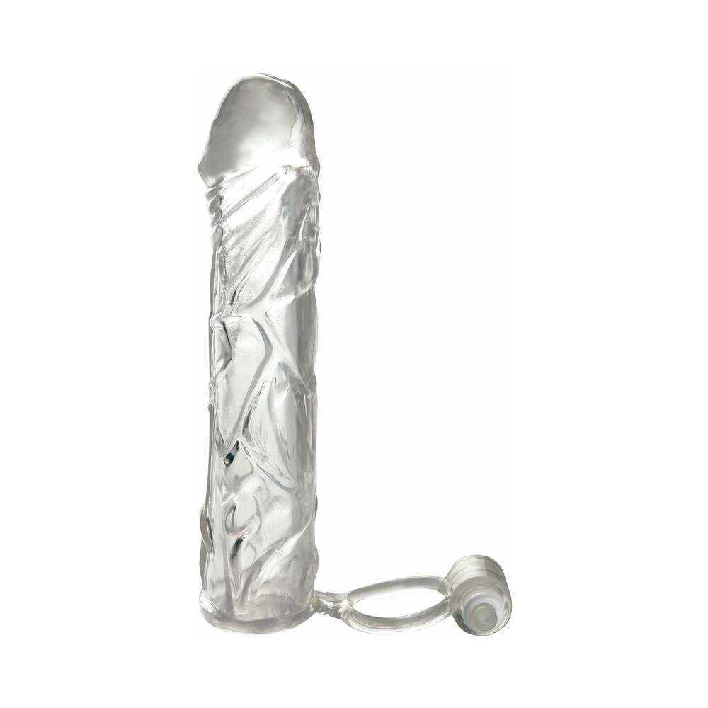 Fantasy X-tensions Vibrating Super Sleeve 1 inches Extension With Ball Strap Clear