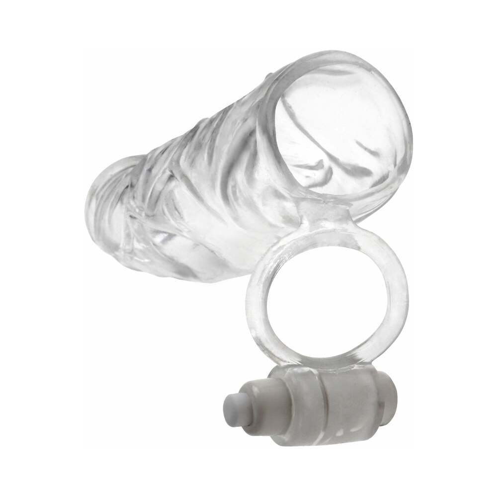 Fantasy X-tensions Vibrating Super Sleeve 1 inches Extension With Ball Strap Clear