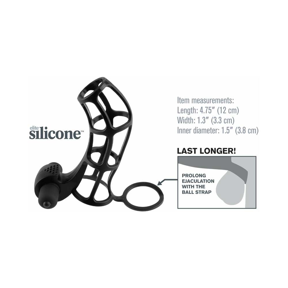 Fantasy X-tensions Vibrating Deluxe Silicone Power Cage Black