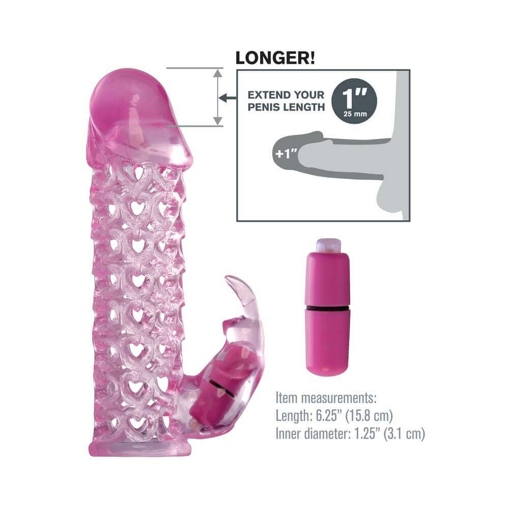 Fantasy X-tensions Vibrating Couples Cage 1 inches Extension Pink