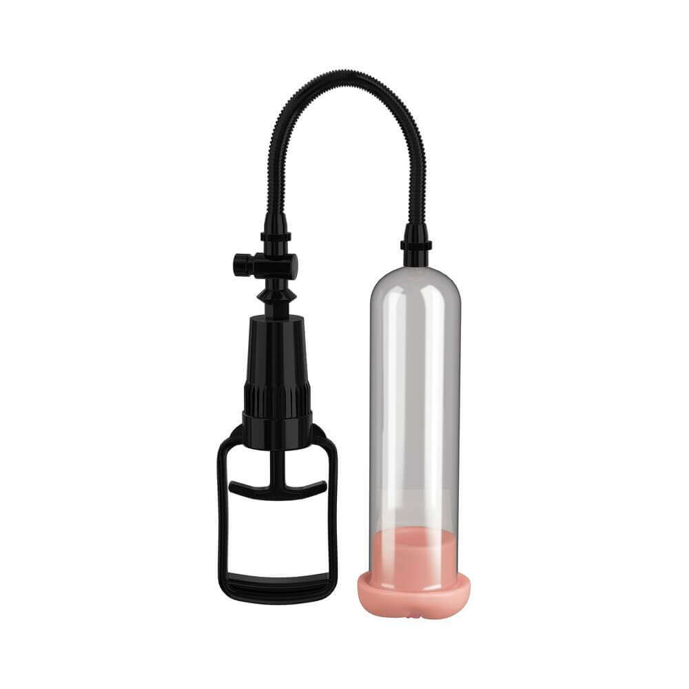 Pump Worx Beginners Pussy Pump Beige with soft sleeve and vacuum pump for beginner-friendly use.