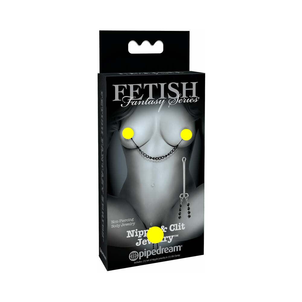 Fetish Fantasy Series Limited Edition Adjustable Nipple & Clit Jewelry Black