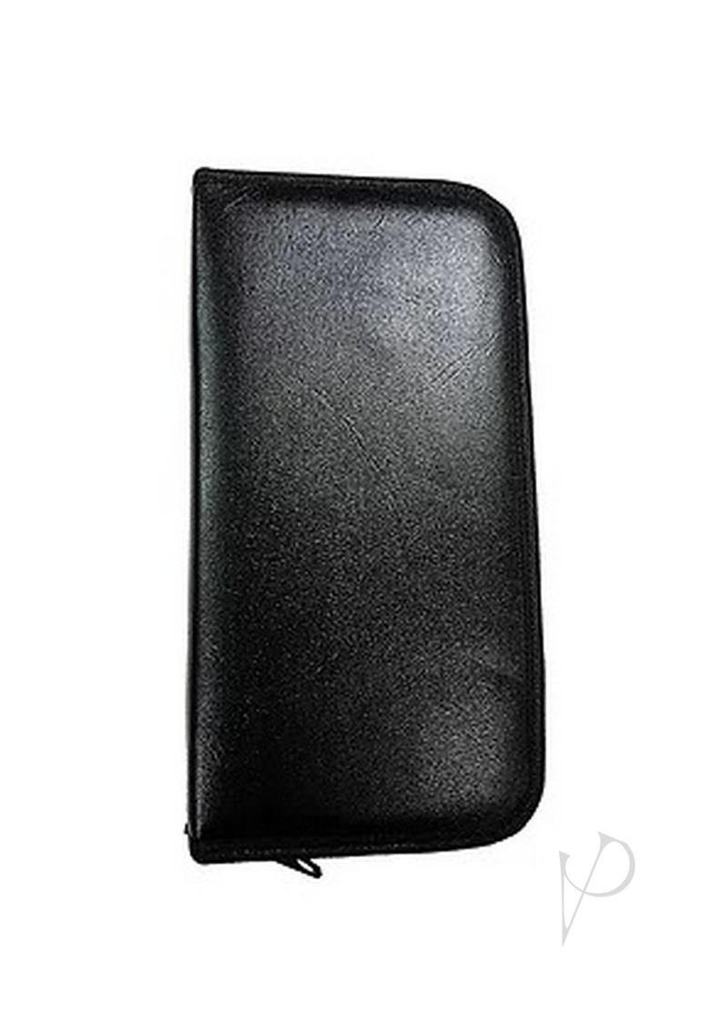 Black zippered case for storage and protection of items.