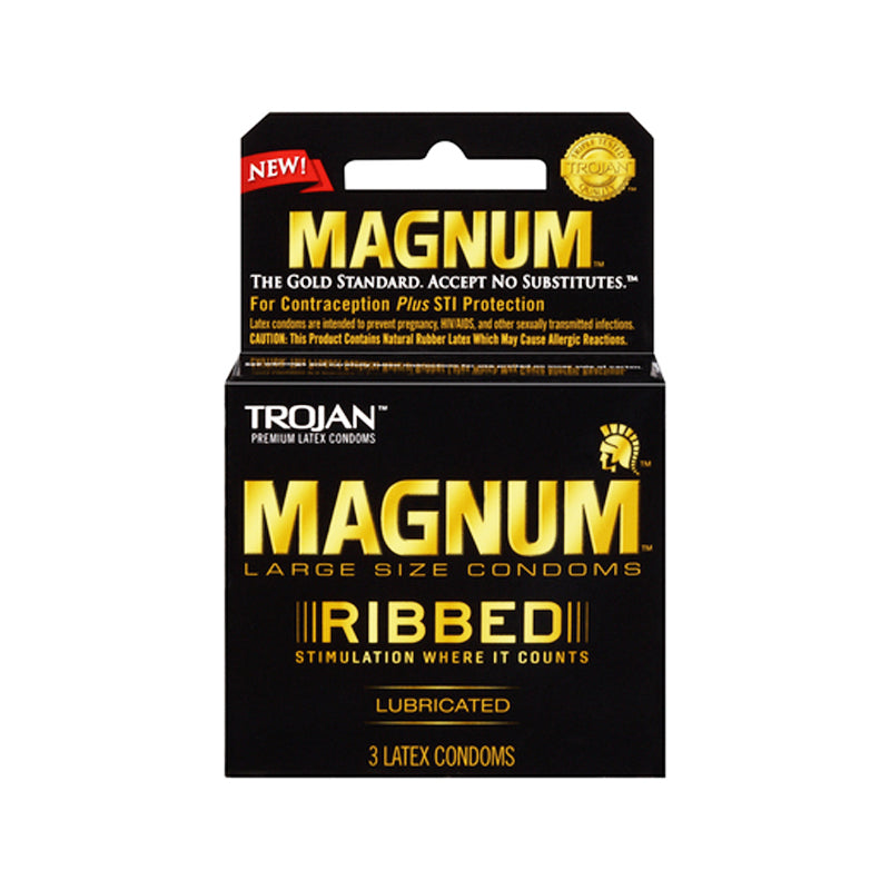 Trojan Magnum Ribbed 3 Pack Condoms