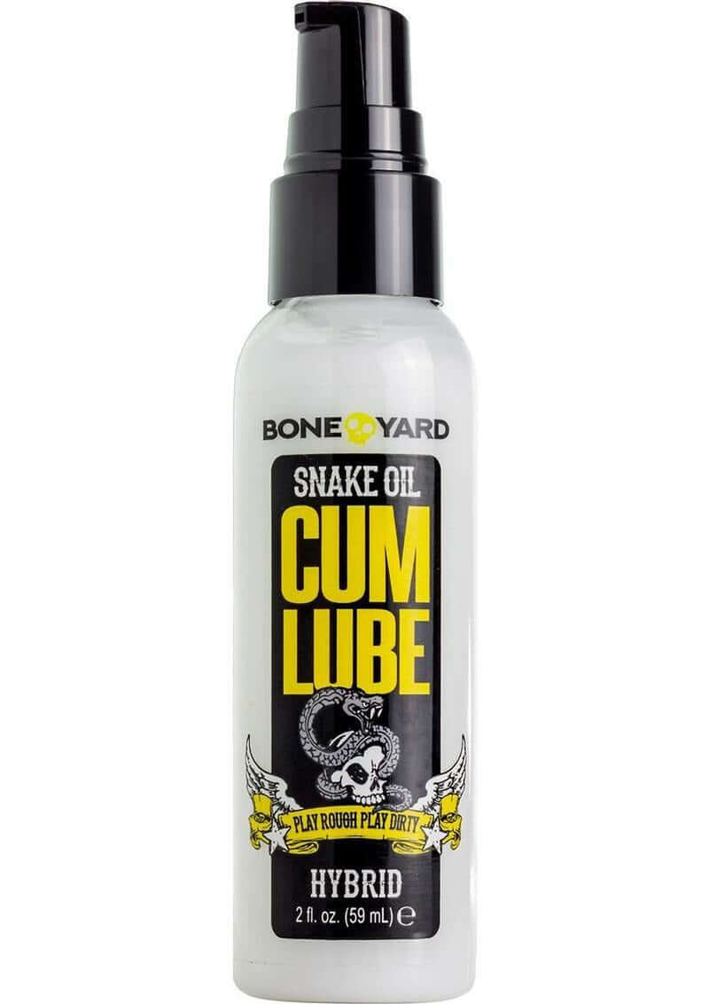 Boneyard Snake Oil Cum Lube Hybrid Blend Lubricant 2 Oz in a sprayer bottle for smooth personal use.