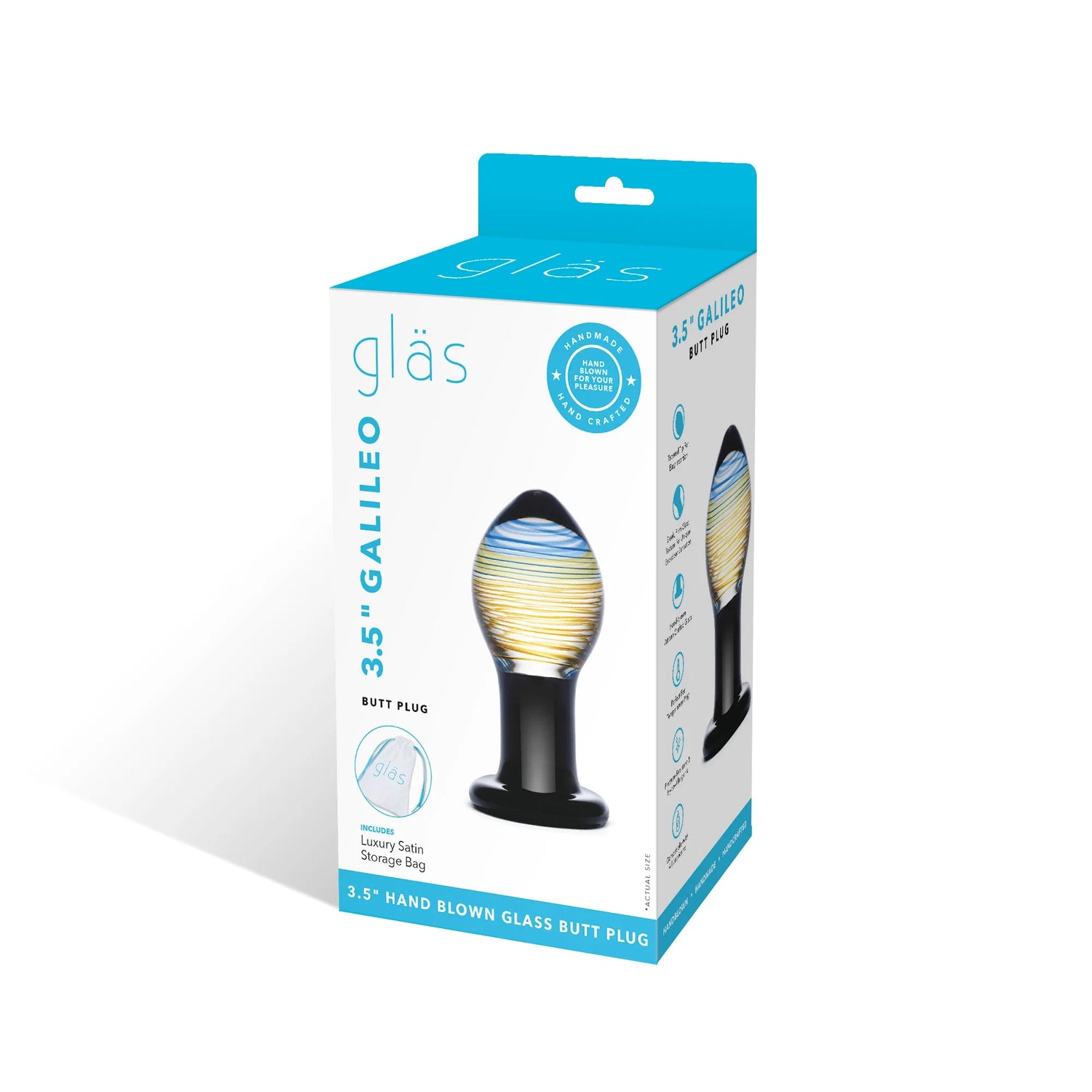 Glas 3.5 inches Galileo Glass Butt Plug