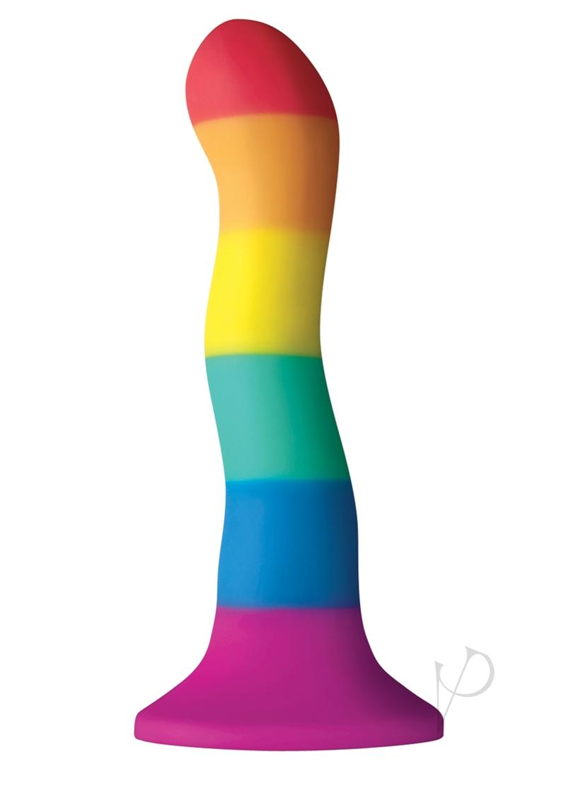 Colours Pride Edition Wave Silicone Dildo 6 Inch Rainbow vibrantly designed for pleasure and play.