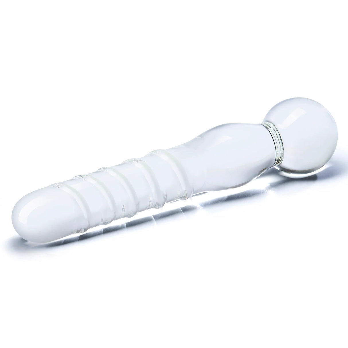 Glas 8 inches Joystick Clear Glass Dildo