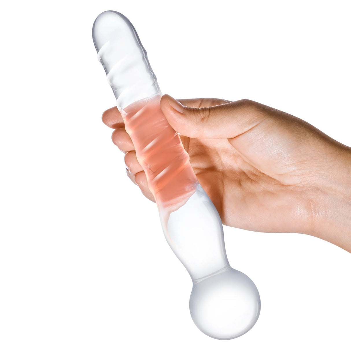 Glas 8 inches Joystick Clear Glass Dildo