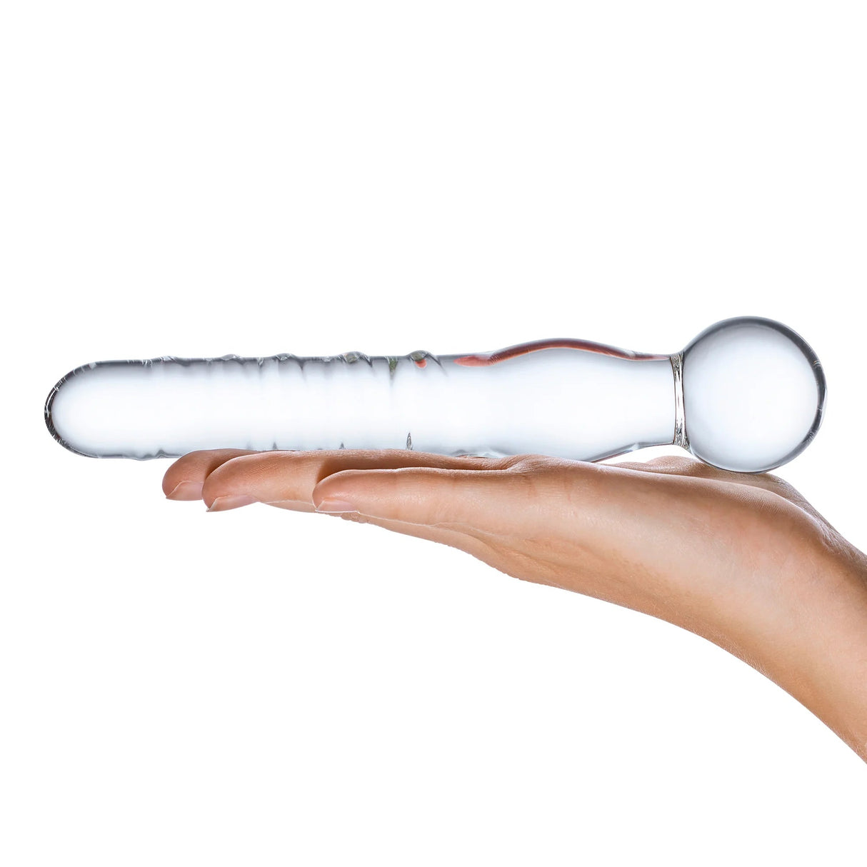 Glas 8 inches Joystick Clear Glass Dildo
