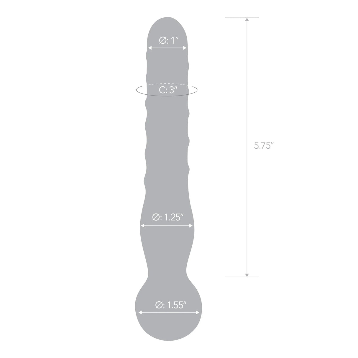 Glas 8 inches Joystick Clear Glass Dildo