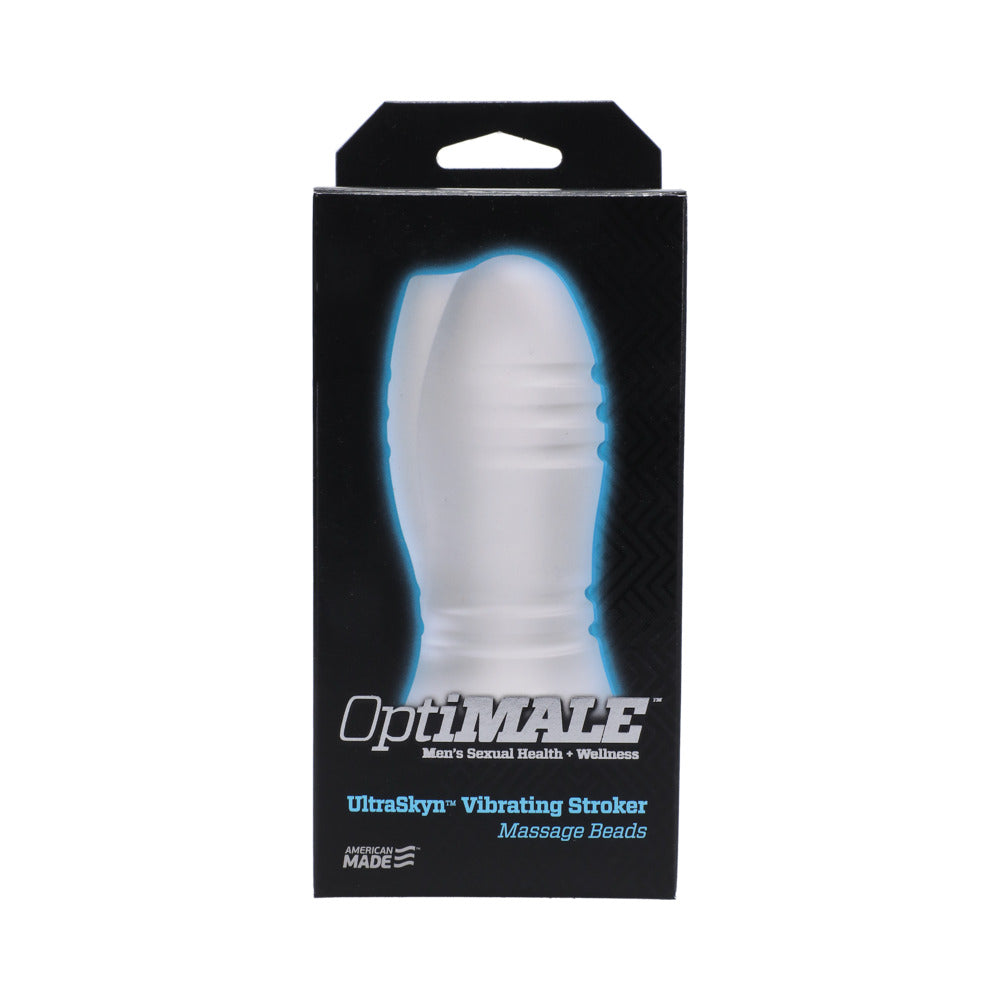 OptiMale Vibrating Stroker - Massage Beads Frost