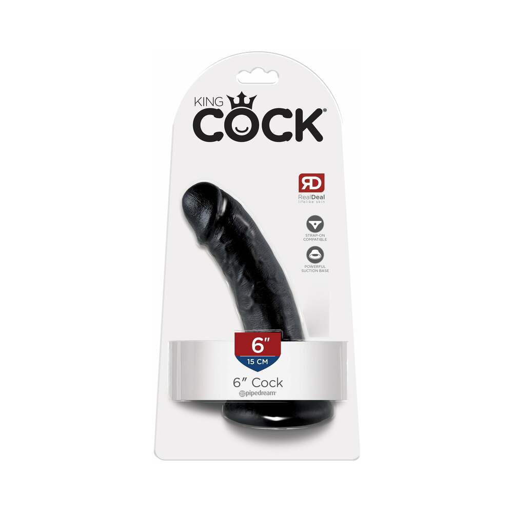 King Cock 6 inches Cock Realistic Dildo With Suction Cup Black