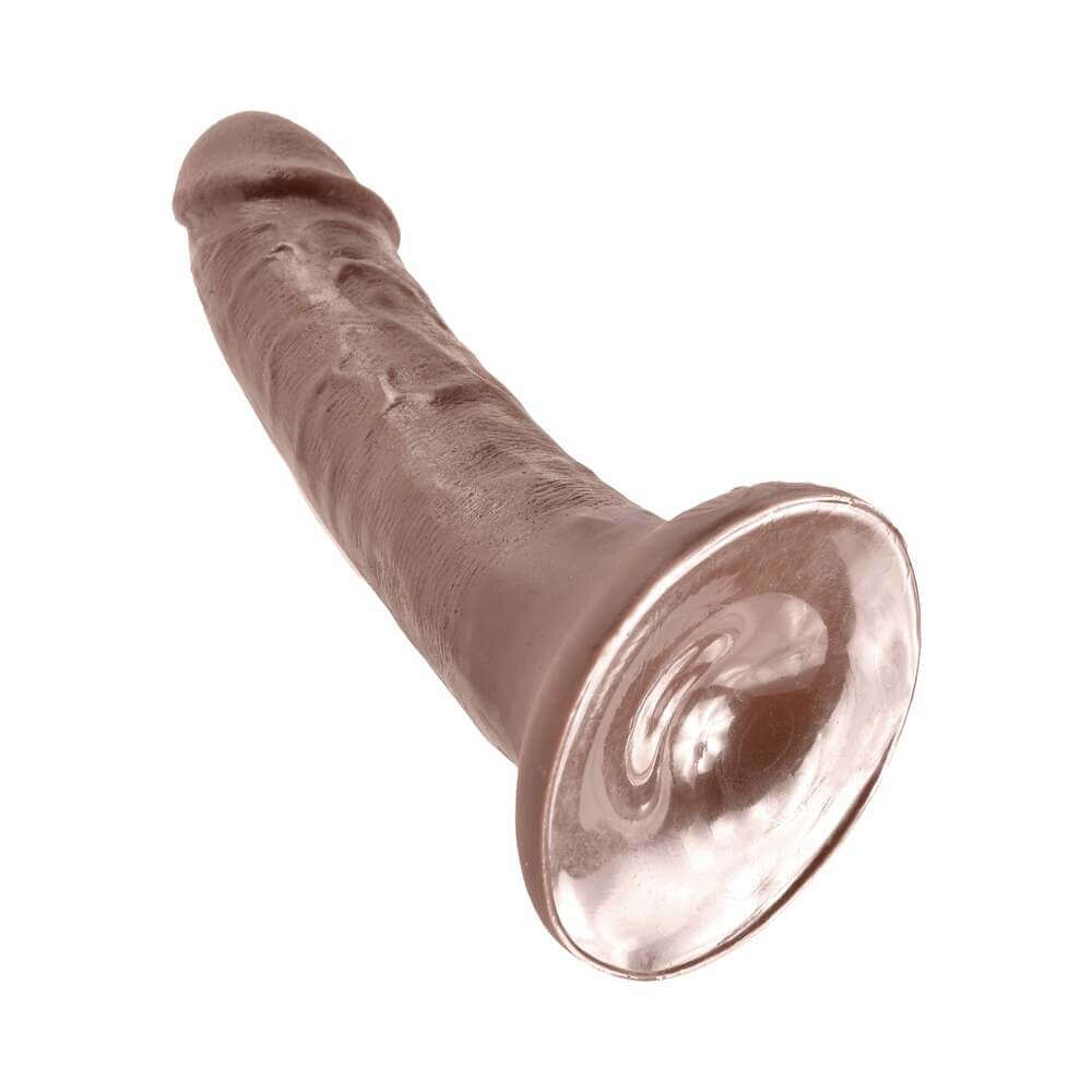 King Cock 6 inch Cock Realistic Dildo Brown designed for realism and crafted from body-safe materials.