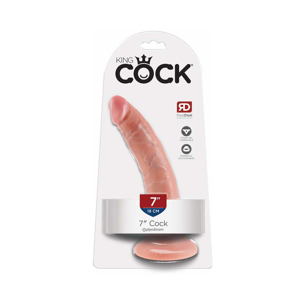 King Cock 7 inches Cock Realistic Dildo With Suction Cup Beige