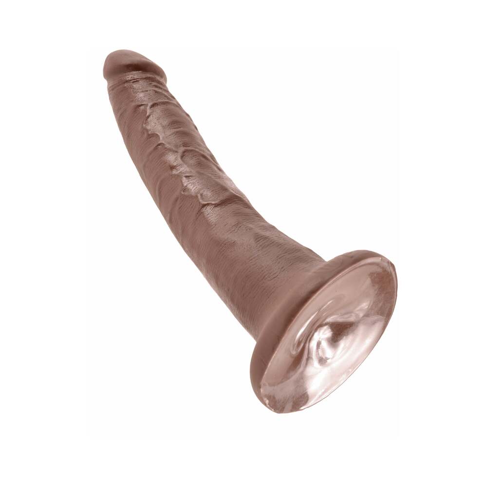 King Cock 7 inches Cock Realistic Dildo With Suction Cup Brown