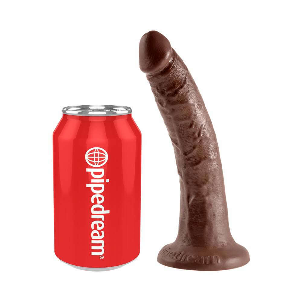King Cock 7 inches Cock Realistic Dildo With Suction Cup Brown