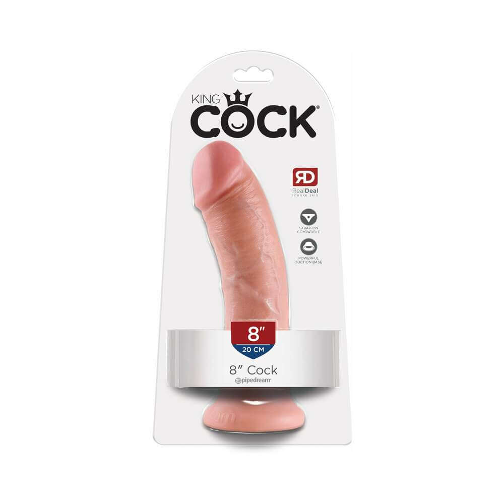 King Cock 8 inches Cock Realistic Dildo With Suction Cup Beige