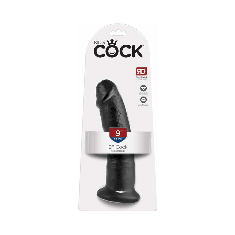 King Cock 9 inches Cock Realistic Dildo With Suction Cup Black