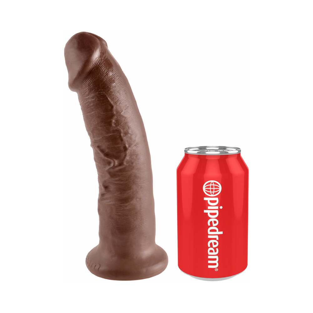King Cock 9 inches Cock Realistic Dildo With Suction Cup Brown