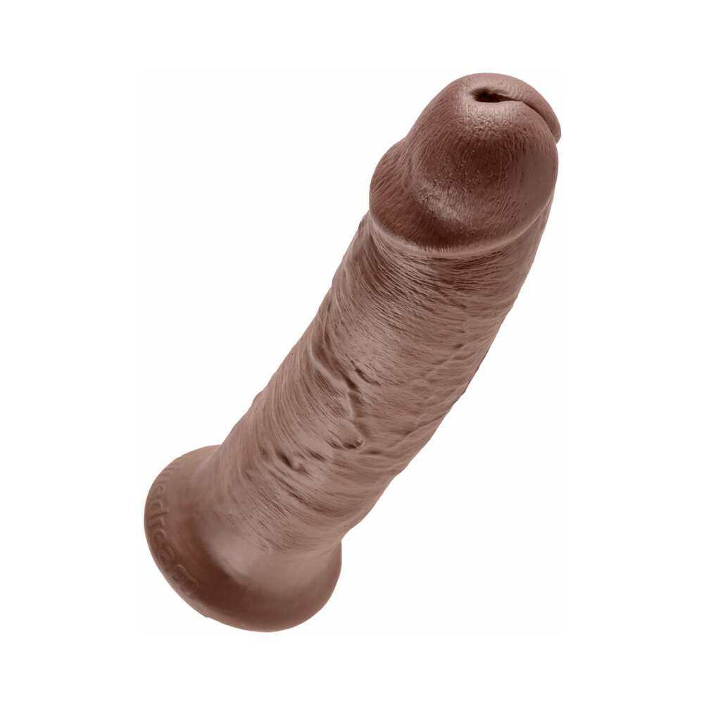 King Cock 10 inches Cock Realistic Dildo With Suction Cup Brown