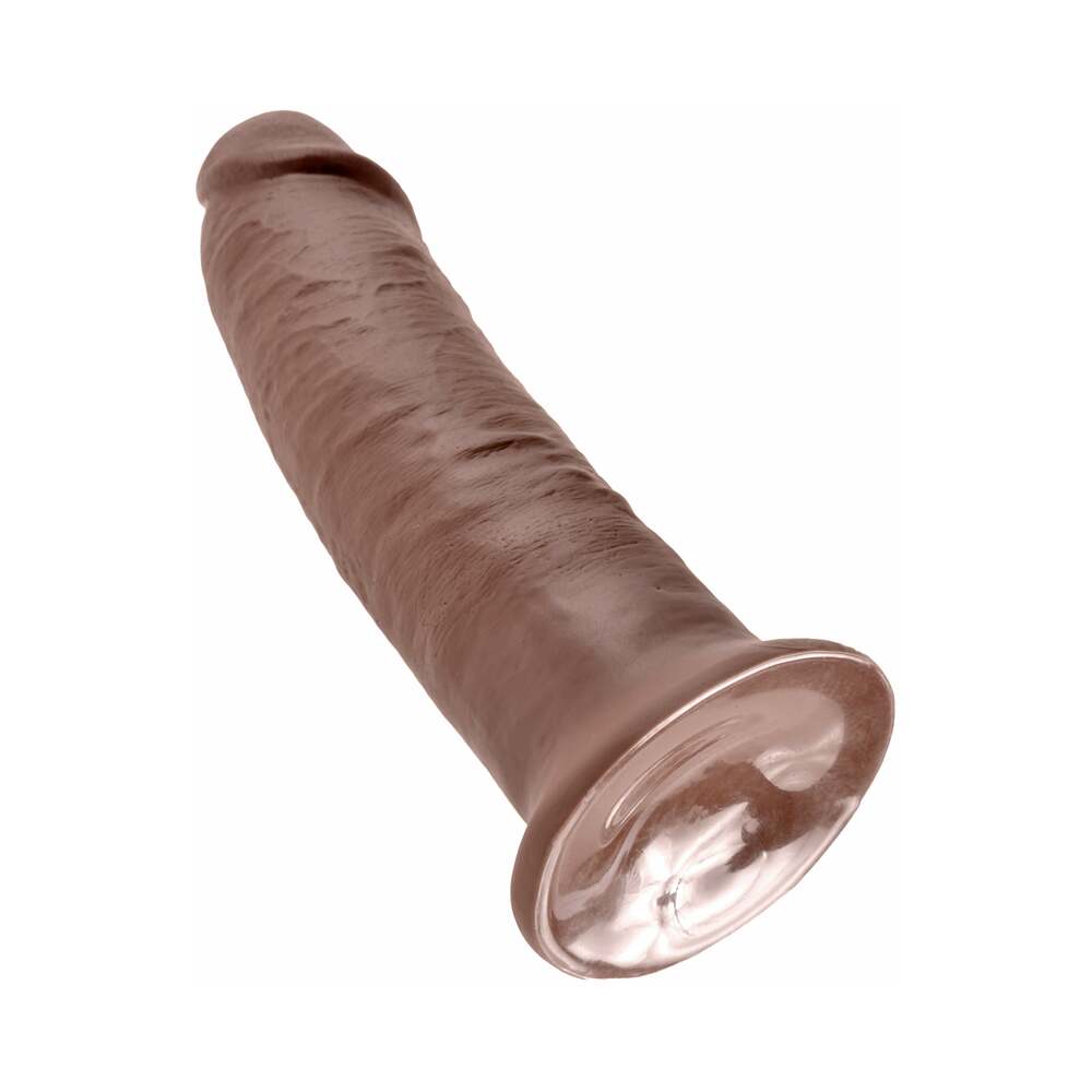 King Cock 10 inches Cock Realistic Dildo With Suction Cup Brown