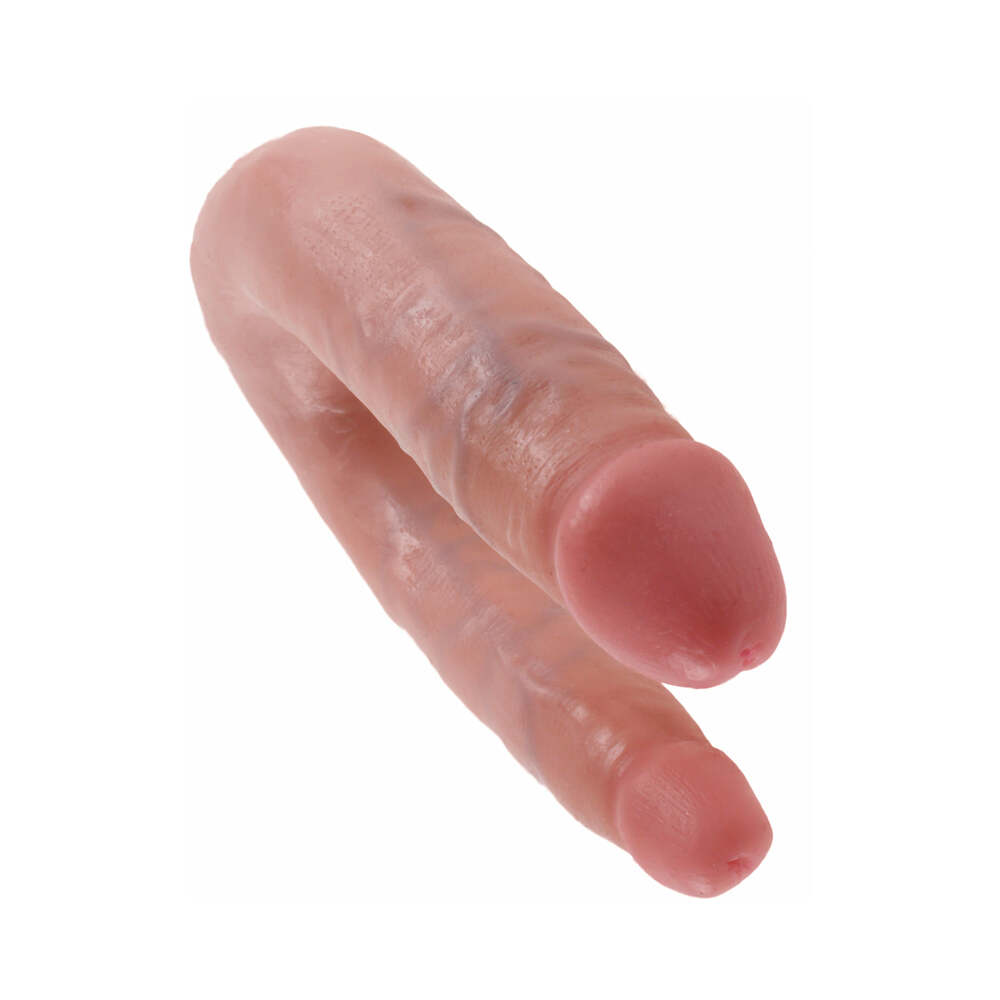 King Cock Double Trouble Small 5 inches Realistic Dual-Ended Dildo Beige