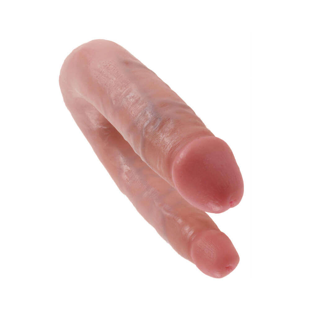 King Cock Double Trouble Small 5 inches Realistic Dual-Ended Dildo Beige