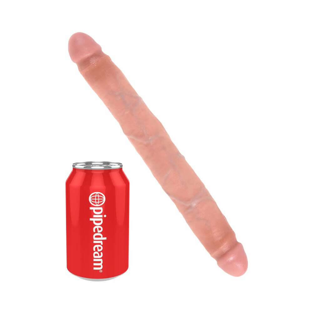 King Cock 12 inches Slim Double Dildo Realistic Beige