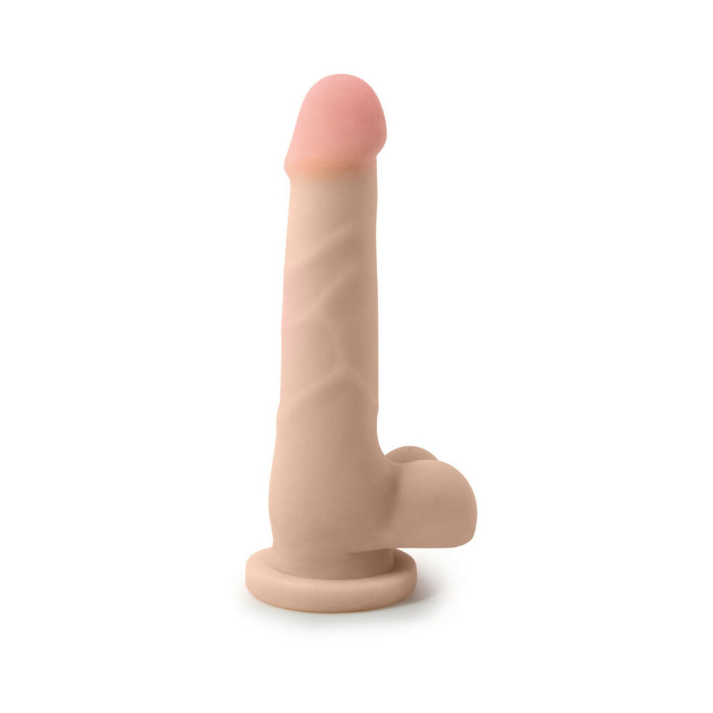 Au Naturel 7 inches Sam Posable Dual Density Dildo with Balls Beige