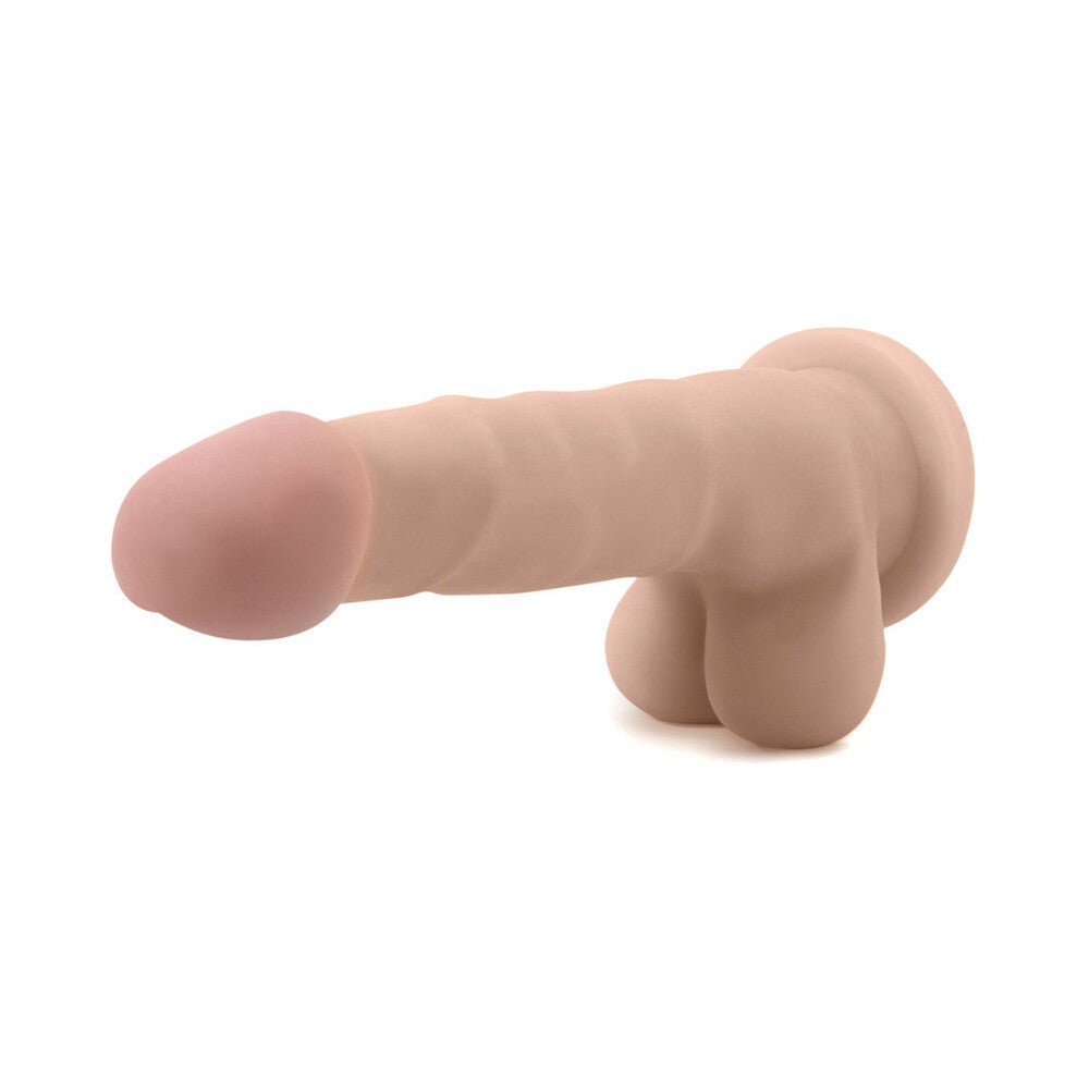 Au Naturel 7 inches Sam Posable Dual Density Dildo with Balls Beige