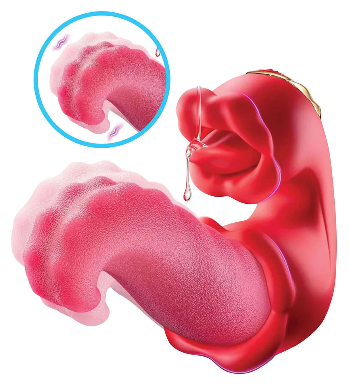 Wet Smooches Mouth Licking Tongue Vibrator with vibrant design and texture for enhanced pleasure experience.