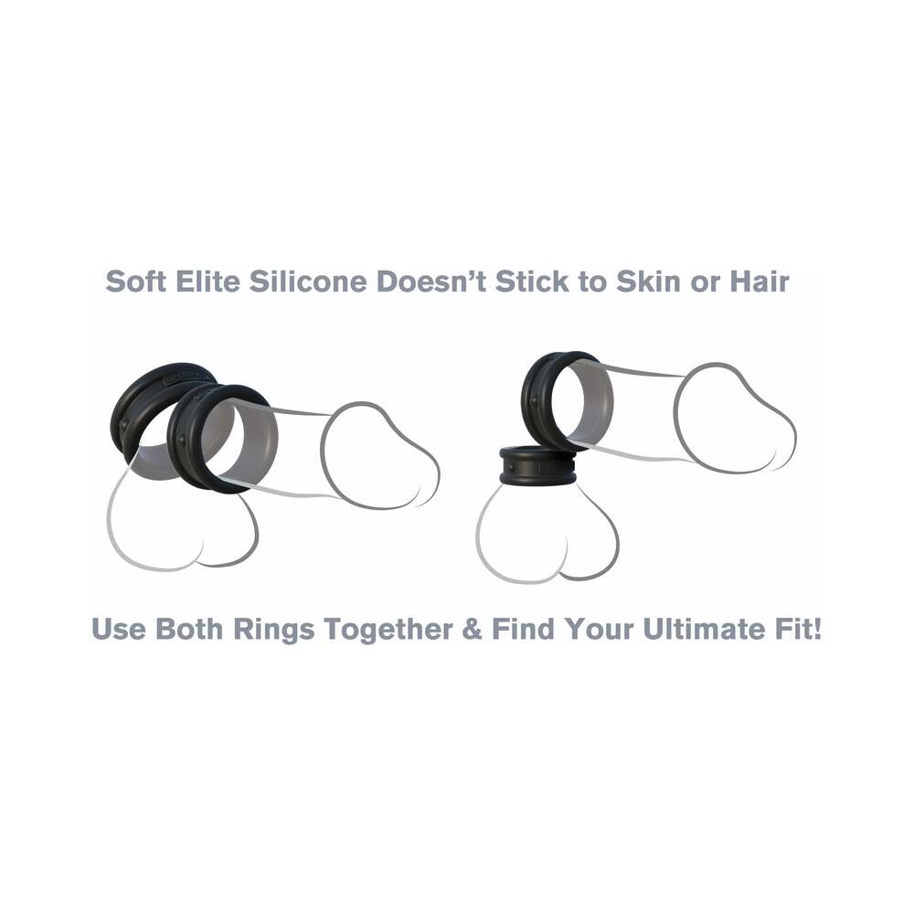 Fantasy C-Ringz Max-Width Silicone Rings 2-Piece Set Black