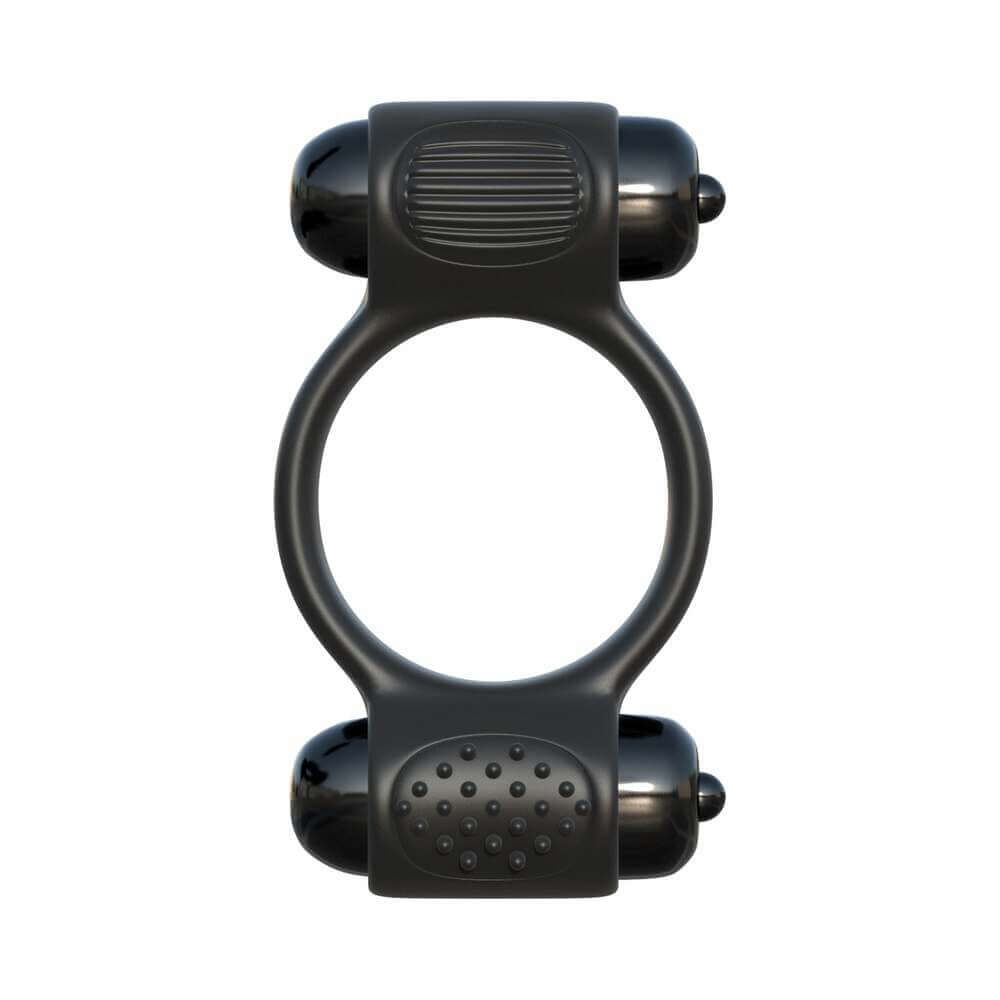 Fantasy C-Ringz Magic Touch Couples Ring With Dual Bullets Black