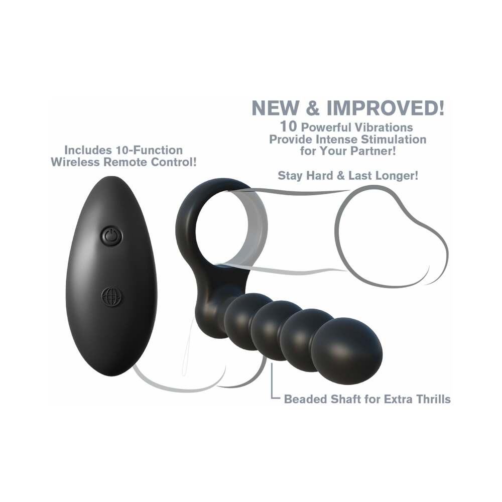 Fantasy C-Ringz Remote Control Double Penetrator Vibrating Cockring Black