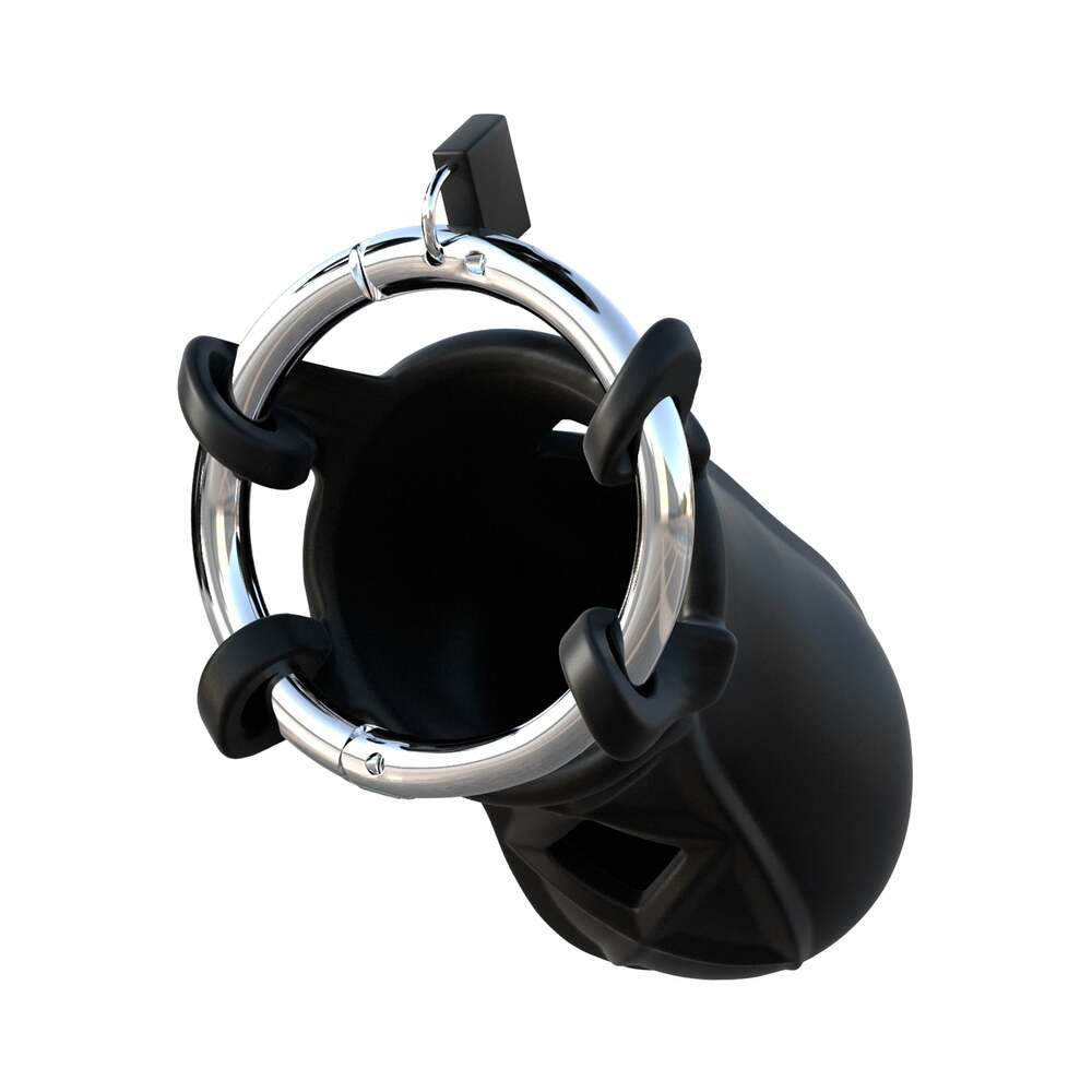 Fantasy C-Ringz Extreme Silicone Cock Blocker Locking Chastity Cage Black