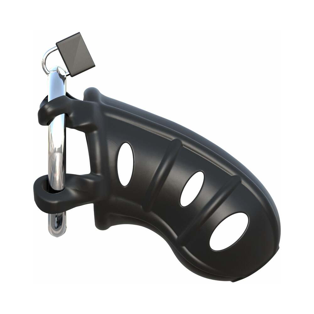 Fantasy C-Ringz Hardcore Silicone Cock Blocker Locking Chastity Cage Black