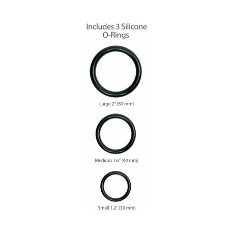 Includes 3 silicone O-Rings: large 2 inches, medium 1.6 inches, small 1.2 inches for versatile use.