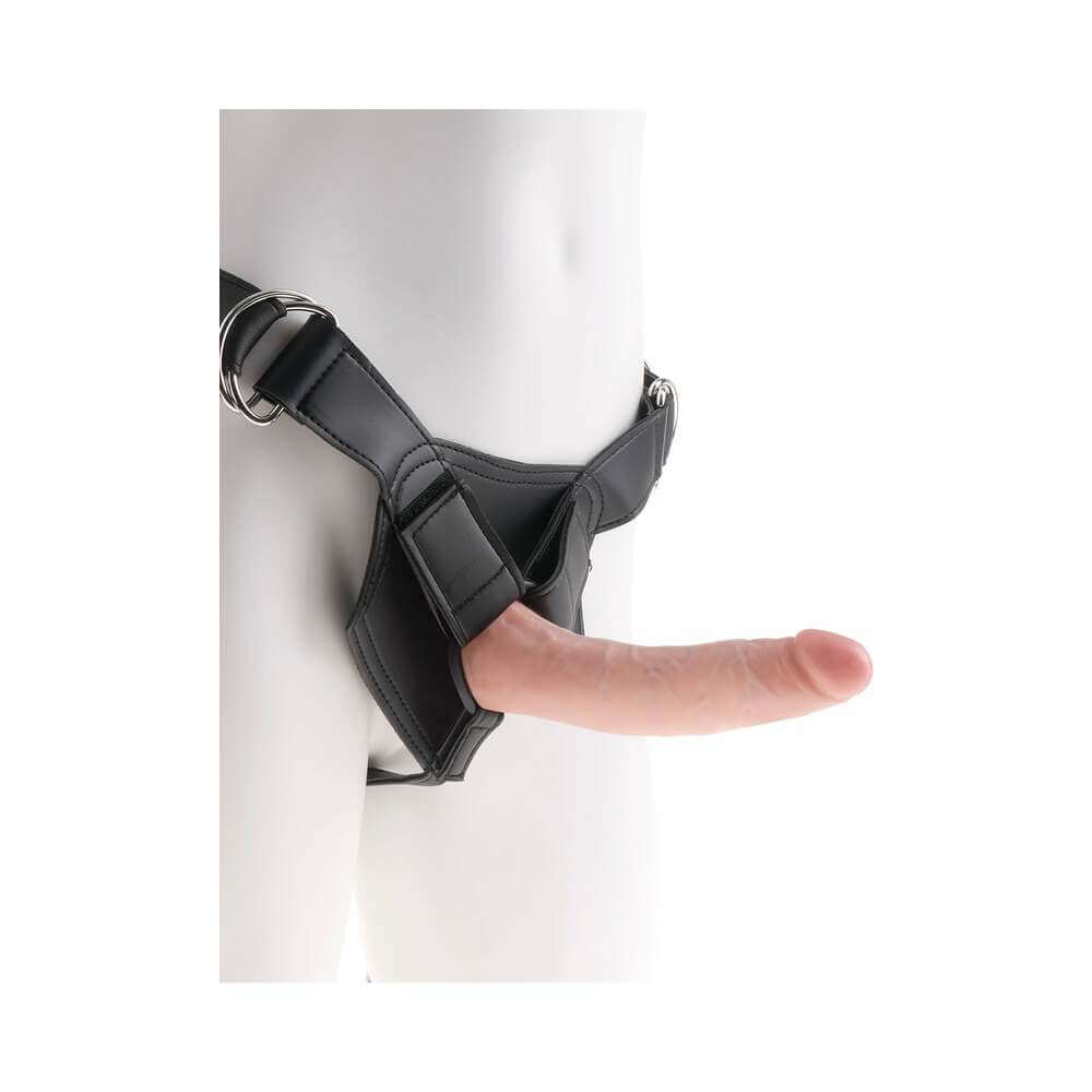 King Cock Strap-On Harness With 7 inches Cock Beige