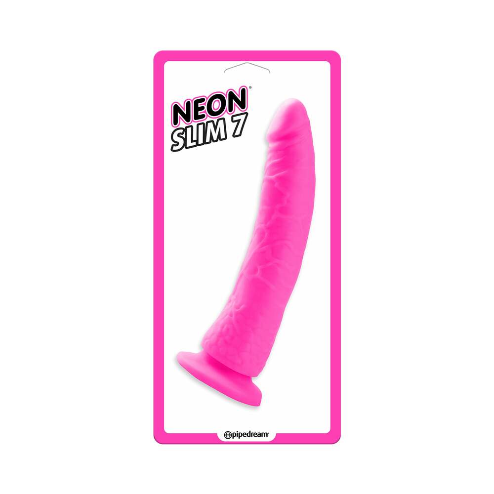 Neon Slim 7 Realistic 7 inches Dildo With Suction Cup Pink