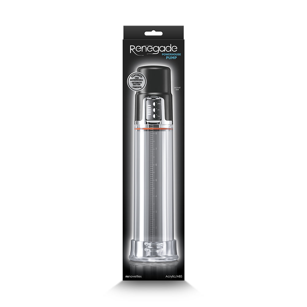Renegade Powerhouse Pump Rechargeable in sleek packaging showcasing advanced suction technology.