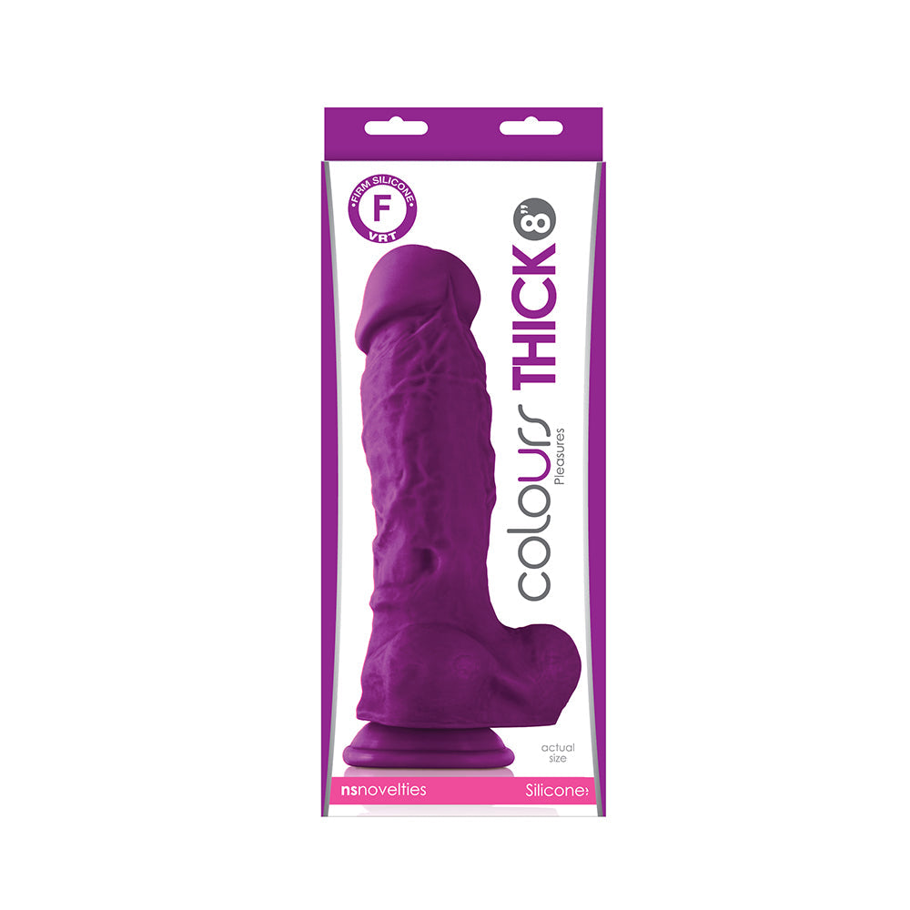 Colours Pleasures Thick 8 inches Dildo Purple