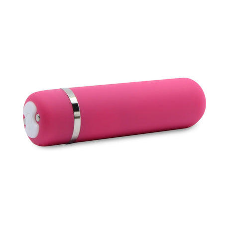 Nu Sensuelle Joie Bullet Pink compact vibrator with sleek design and metallic accents.