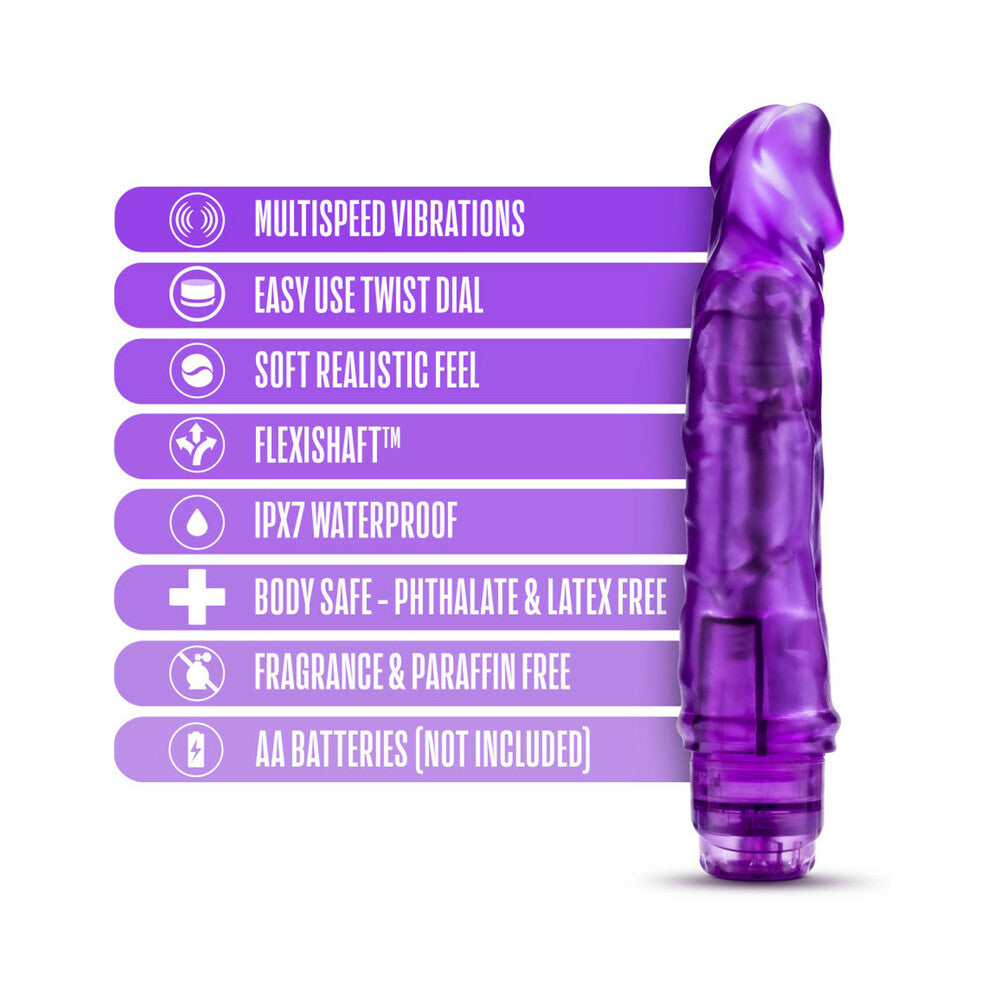 B Yours Vibe 6 Realistic 9.25 inches Vibrating Dildo Purple