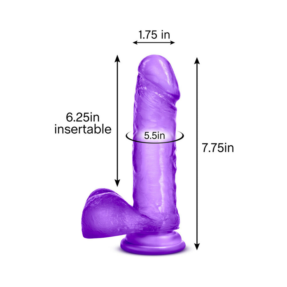B Yours Sweet 'n Hard 2 Realistic 7.75 inches Dildo with Balls Purple