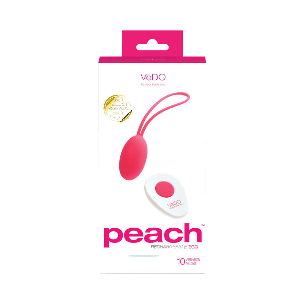 VeDO Peach Rechargeable Egg Vibe - Foxy Pink