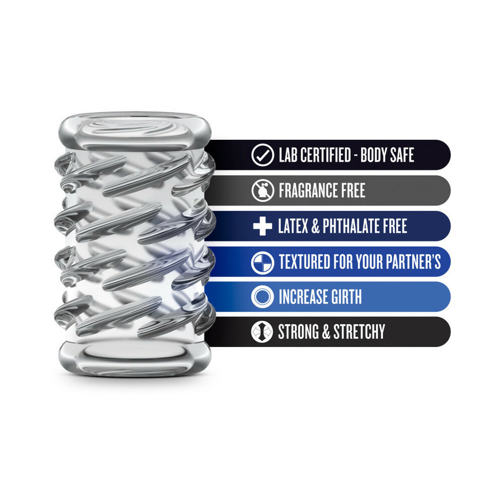 Blush Stay Hard 6-Piece Cock Sleeve Kit Clear features lab certified, body-safe, latex-free, and stretchy design for enhanced pleasure.