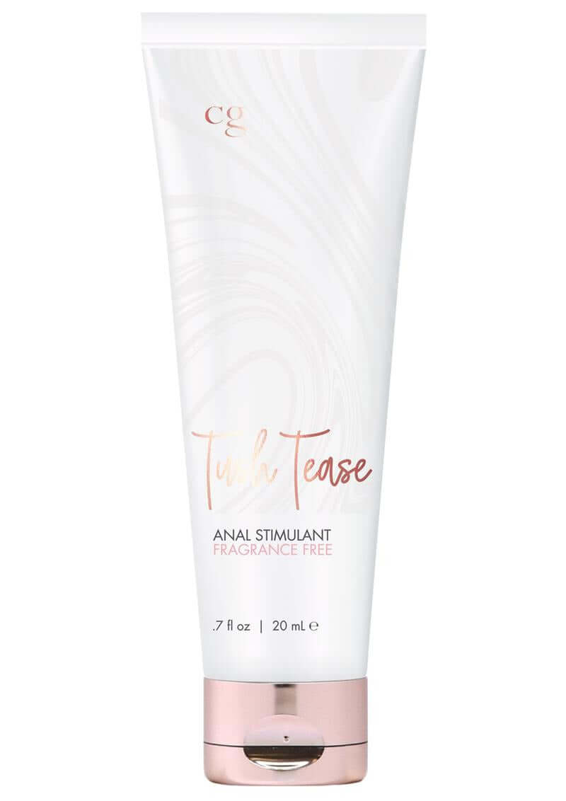 CG Tush Tease Anal Stimulant Au Natural 0.7 Oz packaging with elegant design promoting enhanced pleasure.